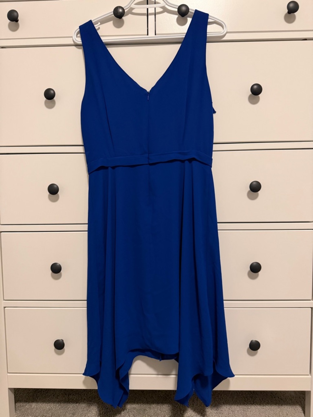 BCBGMaxAzria Blue Asymmetrical Ruffle Dress - Picture 3 of 5